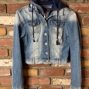 Hooded Denim/Cotton Lined Jacket
